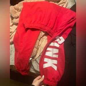 bright red joggers